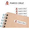 Haberdashery Online 50 adesivi personalizzati, con foto o immagine, 6 x 1 cm, per contrassegnare oggetti, libri, scatole per il pranzo, ecc. Colore bianco