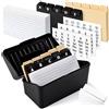 Ngbbby 1Set Ricepe Box con schede e divisori, box, adesivi ed etichette Porta della scheda indice Facile da usare Schede indicizzate per le ricette per la casa FlashCards Indirizzo Forniture per ufficio, su