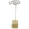 DIYEAH Porta Memo a Forma di Pesce in Legno Base Rotonda e Clip in Filo Metallico, per Ufficio e Casa, Segnaposto Foto