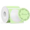 SUPVAN Serie T50M Nastro per Etichettatrice, Formato Rotondo Φ 5,08 cm 140 Etichette/Rotolo Nastro Termico Laminato Originale, Impermeabile Antiolio Etichette con Rilevamento Automatico, Nero su Verde