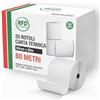 RFD 20 Rotoli Carta Termica 80x80x12mm Professionali (80 Metri) | BPA Free & Omologati | Per Registratore di Cassa RT, Stampante Fiscale, Epson, Custom e POS