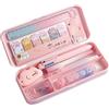 Generic Set di cancelleria da 9 pezzi con gatto carino - Paw Pink Stationery Set con penne, temperamatite, evidenziatore, gomma, nastro correttore, righello e coltello multiuso, ideale per scuola e ufficio