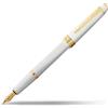 Cross Bailey Light - Penna stilografica, spessore M, in confezione regalo, colore: Bianco con finiture dorate