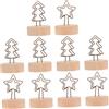 ZUNOXAZ 12 Pezzi Clip Memo Natalizie Albero Natale e Stella Portafoto e Segnaposto in Ferro con Base in Decorazioni Festive per Casa e Ufficio