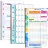 Bodhi2000 Kit di ricarica per planner A6 di ricambio, 82 fogli, 2024, colorato, mensile, settimanale, calendario, 6 fori, spese, blocco note a fogli mobili, kit di accessori di ricambio B