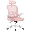 rattantree Sedia Ufficio, Sedia Scrivania Supporto Lombare Regolabile,Rosa
