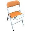 Se Pieghevole Slim Arancio Pantone 157 in Metallo Per Ufficio Casa e Campeggio Seduta Imbottita