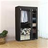 XDAILUYYDS Armadio Camera da Letto Cabina Guardaroba Salvaspazio Guardaroba Non Tessuto Appendiabiti in Tessuto con Cerniera (172 * 105 * 43cm-nero)