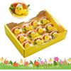 SilverChry 12Pcs Pulcino di Pasqua, Decorazione Pulcino Pasquale in Cartoncino, Set Soffice Pulcino Pasqua, per Cappelli Pasquali, Caccia alle Uova, Decorazioni per Feste Pasquali, Scatole Regalo (B)