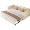 CYYZB Divano Letto Convertibile 90/180 x 200 cm, Estensibile Divano Letto Matrimoniale con Rete a Doghe, Multifunzionale Telaio Letto Imbottito per 2 Persone in Velluto, Senza Materasso