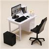 KARLOR Set di 9 tavoli in miniatura per computer, mini tavolo da ufficio, tastiera, mouse per libri, sedia per computer, mini mobili, sala giochi, ufficio, accessori in miniatura, scena