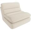 Ailatimogo Pouf da divano, sedia da terra con schienale, comodo divano pigro, compressione in un unico pezzo, extra spesso, sedia da camera, salotto, camera da letto (Bianco sporco)