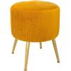ATMOSPHERA CREATEUR D'INTERIEUR - Sgabello in velluto plissettato giallo senape