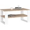 AKORD | Tavolino da Salotto in Legno - ALEX | Tavolo da Caffè con gambe un Ripiano | Coffee Table | Tavolini Basso Moderno | Arredamento Casa | 92 x 45 x 53 cm | Quercia Sonoma & Bianco