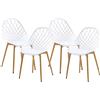 anrekl Set di 4 eleganti sedie minimaliste, da cucina, da soggiorno, sedia cava, adatto per cucina, sala da pranzo, soggiorno, ufficio, caffetteria, camera da letto, gambe in metallo (bianco)