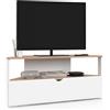 IDMarket - Mobile TV angolare ELI 100 cm in legno effetto faggio e bianco