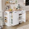 NADEUSAK Credenza bianca 40 x 87 x 115 cm, con 3 ante e 1 cassetto, armadio a buffet con ripiani estraibili per sala da pranzo, soggiorno, cucina