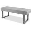 JIEXI Panca da pranzo moderna con imbottita, panca per camera da letto per angolo interno con gambe in metallo, panca in pelle PU per ingresso cucina soggiorno (115cm Grigio)