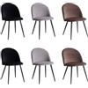 BenyLed Set di 6 Sedie da Sala da Pranzo; Sedie da Cucina con Rivestimento in Velluto Moderno, Sedie da Soggiorno con Gambe in Metallo Nero (Nero+marrone+grigio)