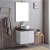 Kiamami Valentina - Mobile bagno sospeso 60cm 2 ante con top antracite e specchio 60x80 | Bilbao