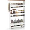 GIANTEX Carrello per Nicchia con Ruote, 4 Livelli，Carrello di Servizio Stretto Salvaspazio, da Bagno, Scaffale da Cucina Sottile 47,5 x 13 x 80,5 cm (Industriale+Bianco, Largo 13 cm)