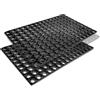 Carpido Zerbino nero in gomma - Tappetino antiscivolo per porta 80 x 120 cm - Set di 2 tappetini resistenti - Zerbino esterno in gomma - zerbino