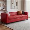 Mendler Divano Sofa 3 posti Lounge Moderno Elegante Serie Lille M65 75x191x70cm Ecopelle Rosso