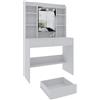 Arreditaly Toeletta Tavolino Trucco Tavolo Con 9 Luci LED Luminosità E Tonalità Regolabili Specchio 2 Cassetti 7 Vani A Giorno Mensole Regolabili Postazione Make Up In Legno Moderno 40 x 90 x 144.7 Cm Bianco