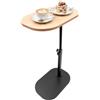 CHERIPOLI 45-80 cm Scrivania Mobile Regolabile in Altezza a C, Tavolini in Legno con Ruote, Tavolo per Laptop a Forma di C, Tavolo da Caffè Piccolo per Soggiorno Divano (Legno)