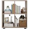 MAKA change your life quality MAKA Libreria Scaffale per Soggiorno 4 Ripiani Scaffalatura Portaoggetti Libri Svuotatasche in Legno con Rivestimento Laminato Verticale Orizzontale Mobiletto Cucina Ufficio (Rovere, Leonardo)