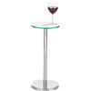 mDesign Tavolino da caffè rotondo - Tavolino consolle in metallo e vetro - Piccolo mobiletto da ingresso con struttura in metallo e superficie in vetro - trasparente/cromato