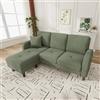 Kebnor 166 x 118 x 77 cm, divano ad angolo a L con chaise longue - divano a 3 posti, tessuto a coste, gambe in plastica, design modulare, ideale per soggiorno, appartamenti e uffici