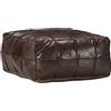 vidaXL Pouf Moderno Stile Lussuoso Decorativo Confortevole Imbottito Cotone Morbido Poggiapiedi Seduta Marrone Scuro 60x60x30cm in Vera Pelle di Capra