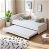 Mokylor Divano letto matrimoniale convertibile 90/180 x 200 cm, letto estraibile con rete a doghe estensibile, pieghevole, funzione di letto, velluto, materasso non incluso (Beige, B)