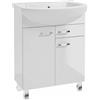 Deftrans Domodomo - Armadietto da bagno con lavandino, 80 x 65 x 30 cm, colore: Bianco
