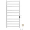 SWHC Scaldasalviette Elettrico,scaldasalviette,Bagno Scalda Asciugamani da Parete,Radiatore per Bagno Elettrico,Display LED,Touch Control,Timer,IPX4,Design Moderno,285W (Bianco, 100 * 50 cm)
