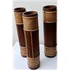 Marblechic Vaso Porta Fiori Indonesiano Legno di bambù 10x40h Decorato con Rattan Bamboo Bambu