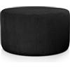 Deshome Eos - Pouf poggiapiedi rotondo Ø 80 cm stoffa Idrorepellente: Pouf divano soggiorno camera da letto, Pouffe salotto Nero