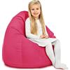 Italpouf Poltrona Sacco L Bambini, Interno, Velluto, Riempimento Perle Polistirolo, Sfoderabile, Lavabile in Lavatrice, Certificato, Rosa, 90x77 cm