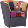 Liberoshopping Poltrona Valentina A POZZETTO in Tessuto Grigio E Seduta Tessuto Patchwork (Grigia)