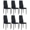 ZZINOKE Set di 6 Sedie Sala da Pranzo, Gambe in metallo, sedie sala da pranzo imbottita, Testato SGS, Schienale Alto, Impermeabile, Sedie da Cucina, Sedie da Pranzo, Nero