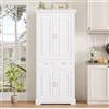 FirFurd Credenza Cucina Alta 180,5 cm,Mobile Cucina con 4 Ante Bianco