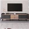KecDuey Credenza 160 x 40 x 58 cm con due cassetti, mobile TV, tavolo TV, pannello basso con due ante scorrevoli. Texture squisita