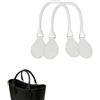 Generico 1 Paio di Manici in Pelle Lunghi e Corti per O Bag, Rotondi e con Fibbia a D Borsa da Donna per O Bag Classic Mini Basket (Bianco, 51CM)