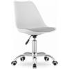 NMK HOME Sedie Ufficio Girevole con Ruote 360 ° - Sedia Scrivania Regolabile in Altezza - Montaggio Semplice e Base Cromata