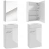 Deftrans Set di mobili da bagno con lavabo e specchio per bagno degli ospiti WC, con sottopiano lavabo e armadietto a specchio da bagno 40 x 60 x 21,3 cm bianco lucido - set di mobili da bagno