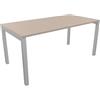 FBasic Scrivania Operativa Ufficio - Struttura metallo ARGENTO e Piano legno ROVERE - 160x80x74