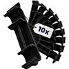 CLP Set da 10 connettori per sedie visitatori Ken, connettori a fila, clip per sedie, file stabili, montaggio facile, sicuri, durevoli, Colore:nero