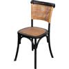Biscottini Sedia sala da pranzo di legno massello Vintage Nera - Sedie cucina e soggiorno in rattan Thonet - Sedie da esterno e interno imbottite - Sedia impagliata Bistrot Rustica