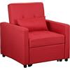 Totò Piccinni Poltrona Pouf Prestodormo pronto letto con Cuscino (Bordeaux, Con Braccioli)